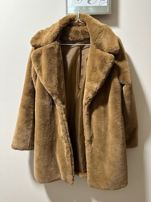 Дамско кафяво палто Teddy Bear палтенце