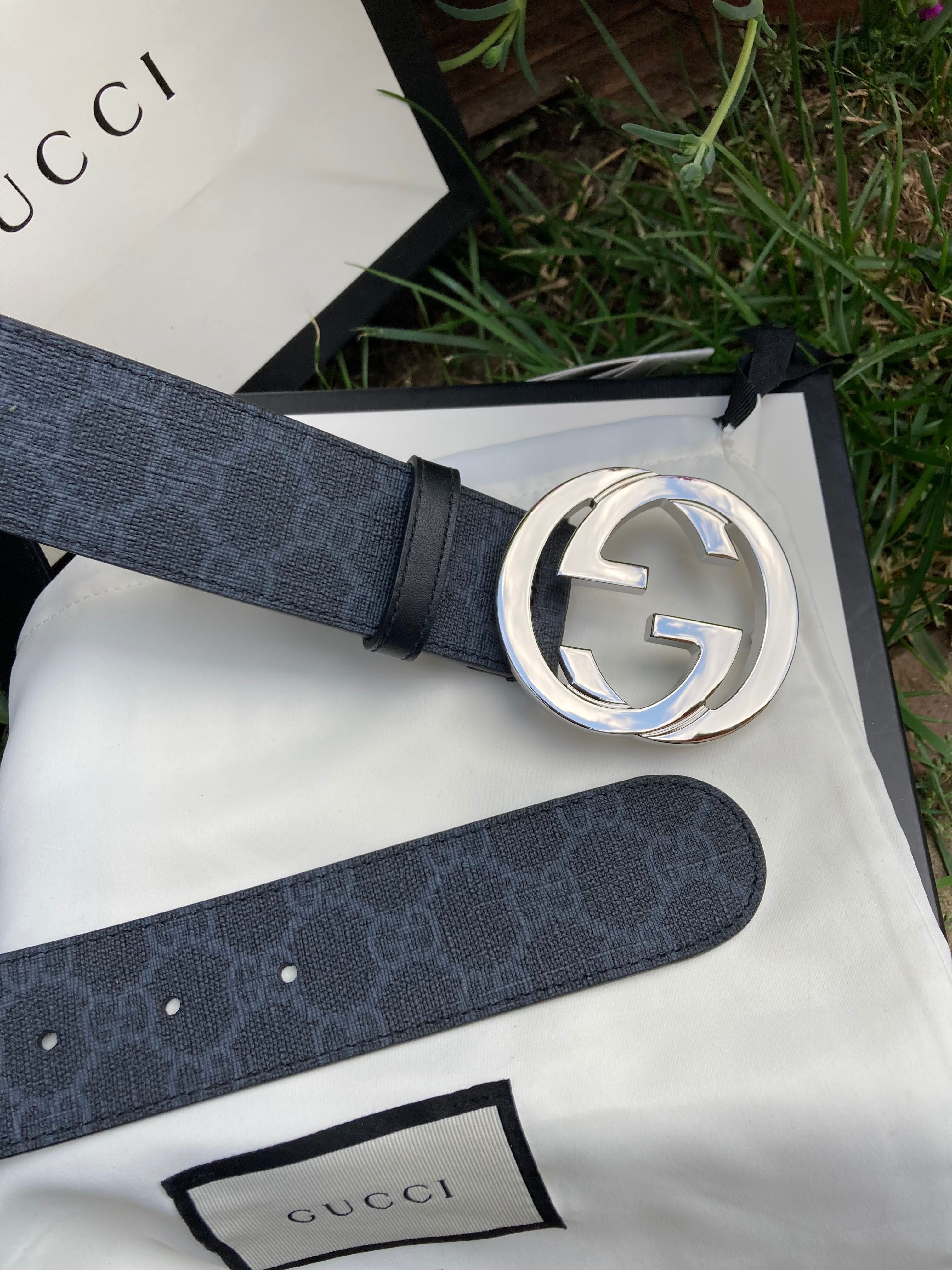 Curea originala Gucci GG Supreme belt with G buckle noua cu factura