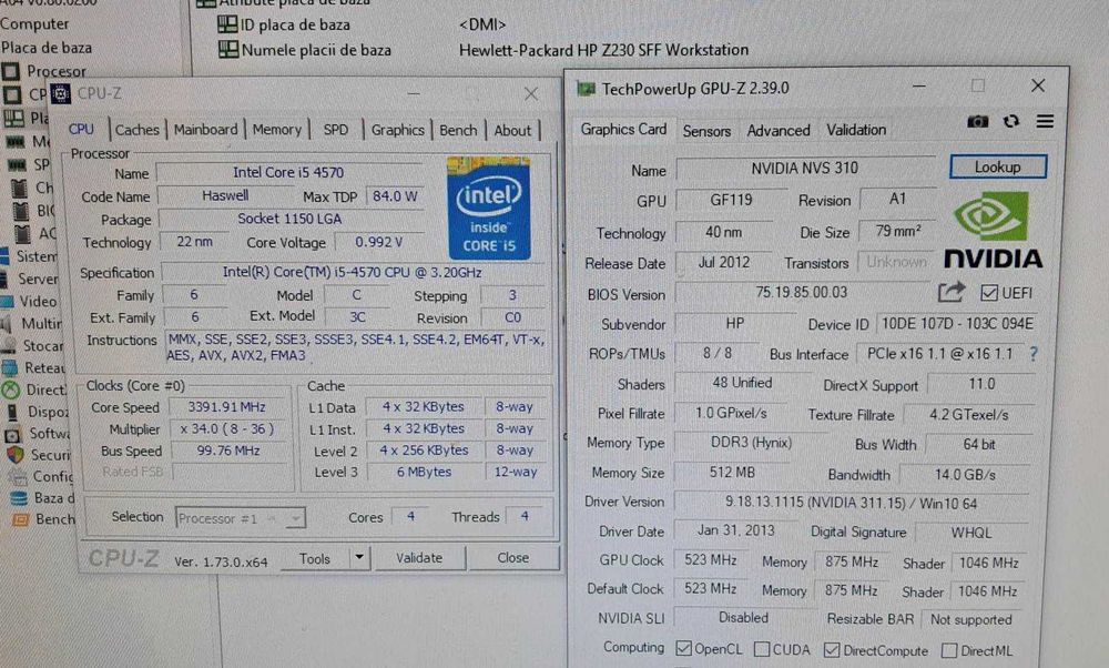 PC/Workstation HP-SFF-Intel Core i5 4570/8GB Ram/500 Hdd/video NVS 310