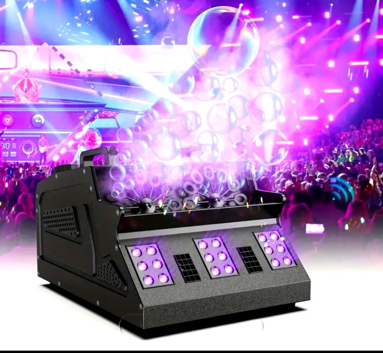 Aparat de fum si bule NOU in cutie+solutie fum 10 l+ solutie bule 5 l.