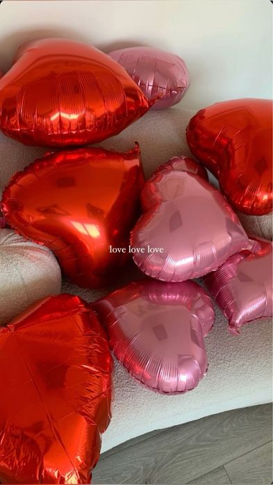 фольгированные шарики в сердечку