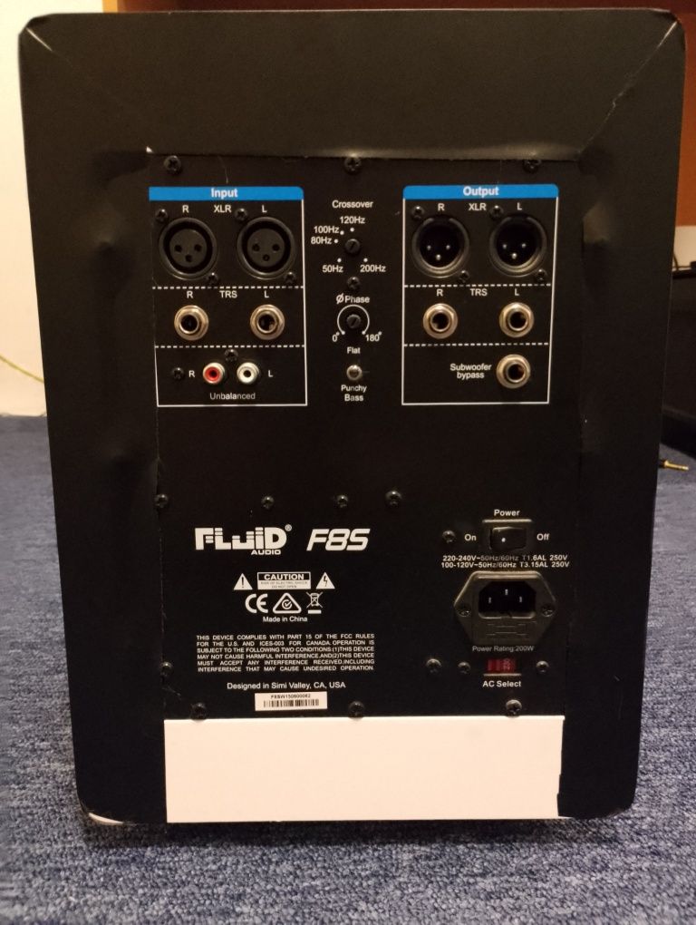 Vand Subwoofer Fluid Audio FS8 de Studio/HiFi