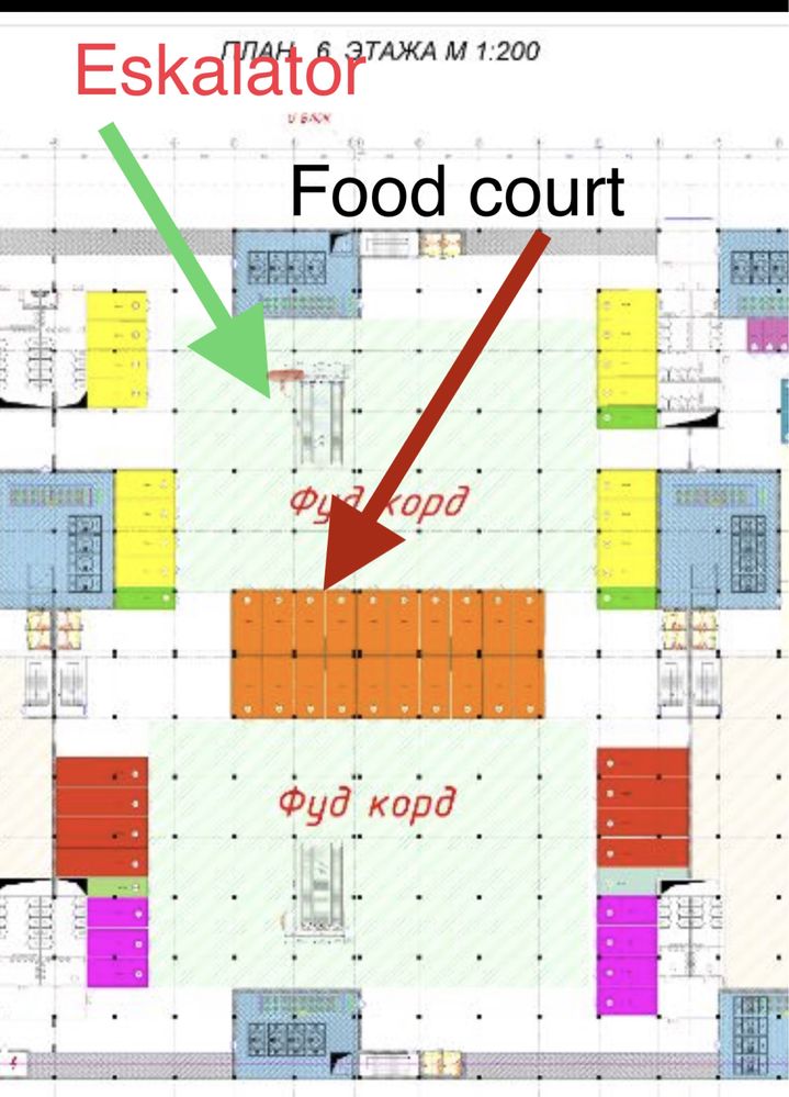 Food court Fast food uchun bozor ichidan kadastrli joy stroy mart