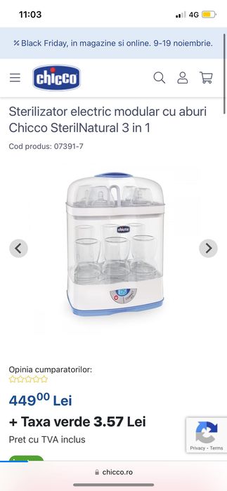 Sterilizator 6 biberoane Chicco