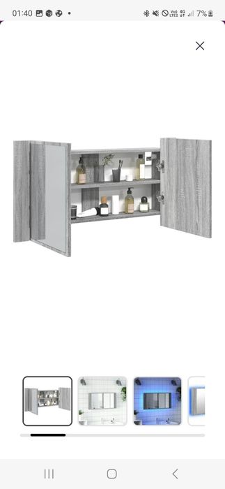 Dulap de baie cu oglindă vidaXL