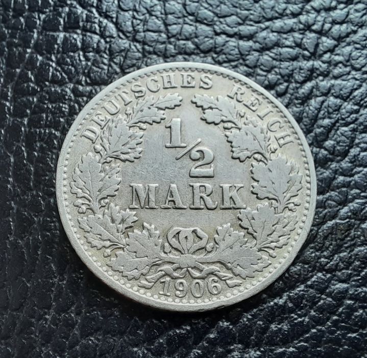 Стара сребърна монета 1/2 марка 1906 г.буква А- Германия- перфектна