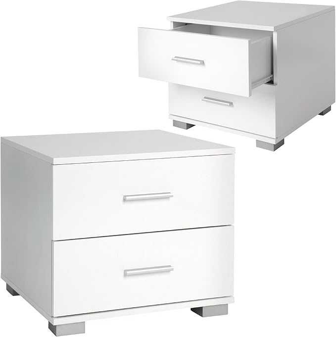 MIADOMODO Комплект от 2 нощни шкафчета - 40x40x35 см, бели