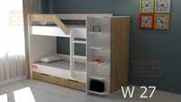 Двухъярусная кровать  с встроенным шкафом и ящиками W 27