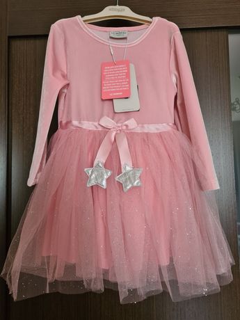 Платье пышное, розовое на 3-4 года