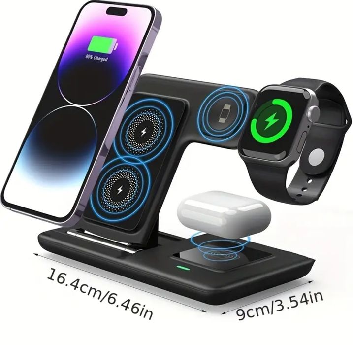 Suport Statie Incarcare Rapida Wireless Telefoane Ceasuri USB C