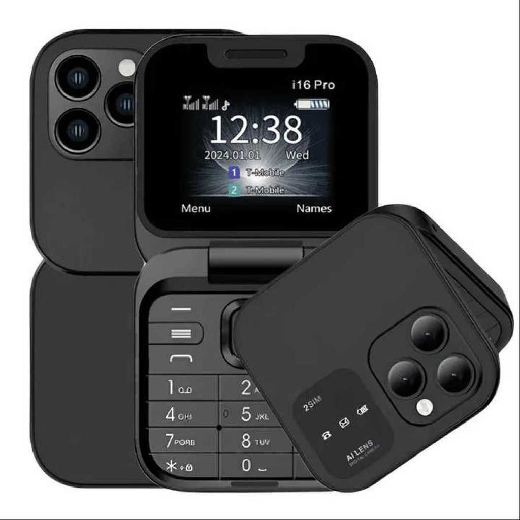Сгъваем мобилен телефон i16 Pro – Мини, но могъщ!
