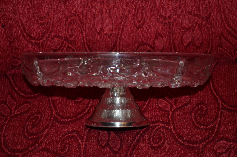 FRUCTIERA ARGINT 800 + CRYSTAL - France - Centru de masa - Vintage !