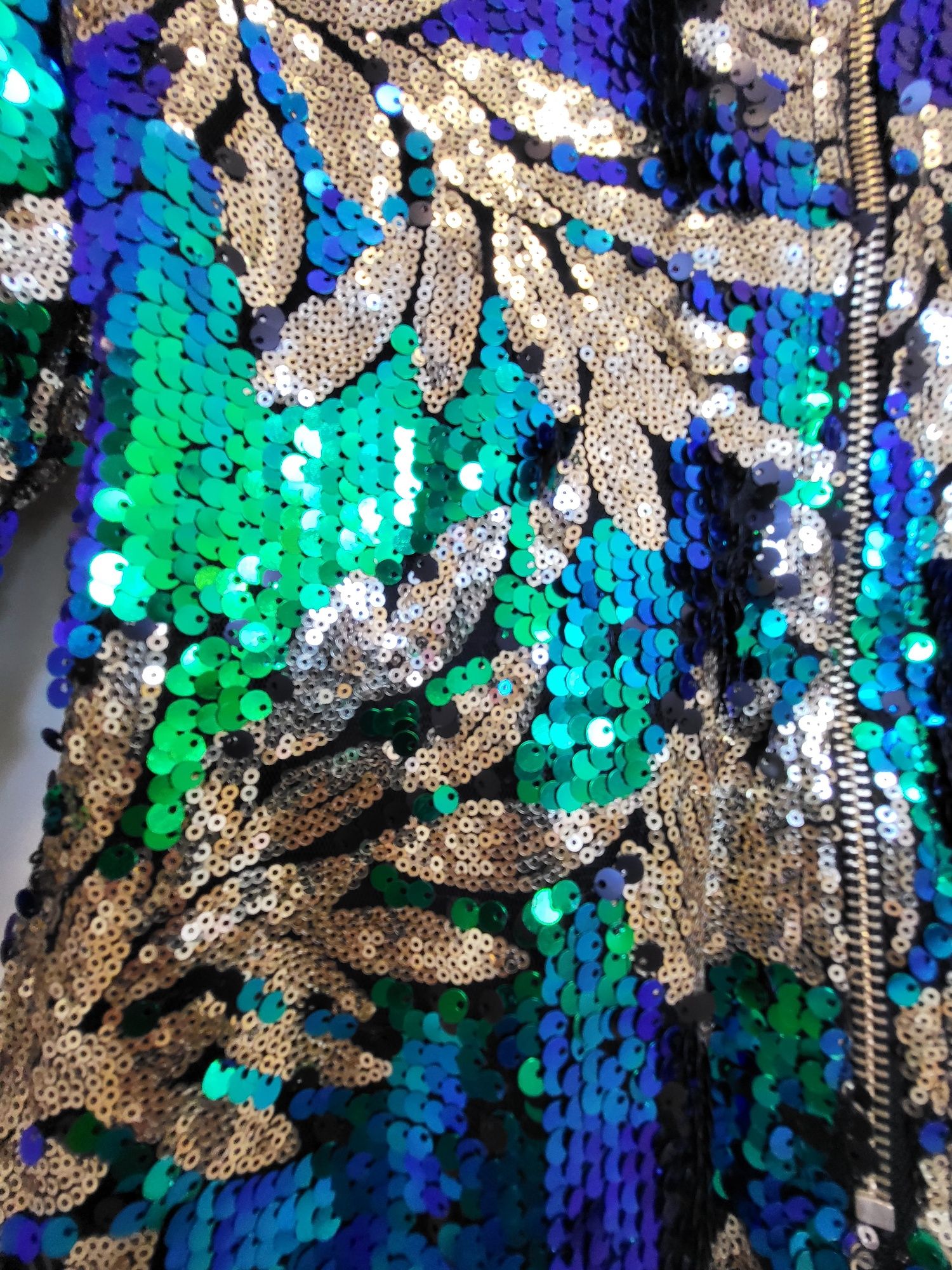 Rochie de seara verde paiete multicolore