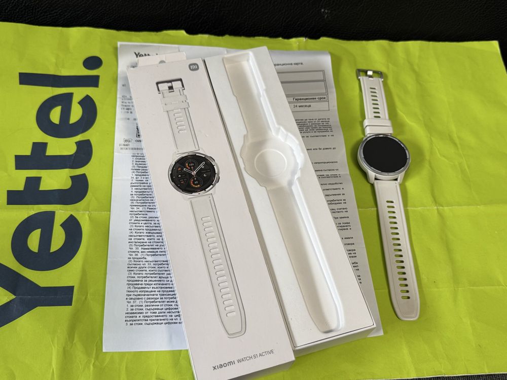 КАТО НОВ Xiaomi Watch S1 Active Yettel Гаранция 2025 г. White