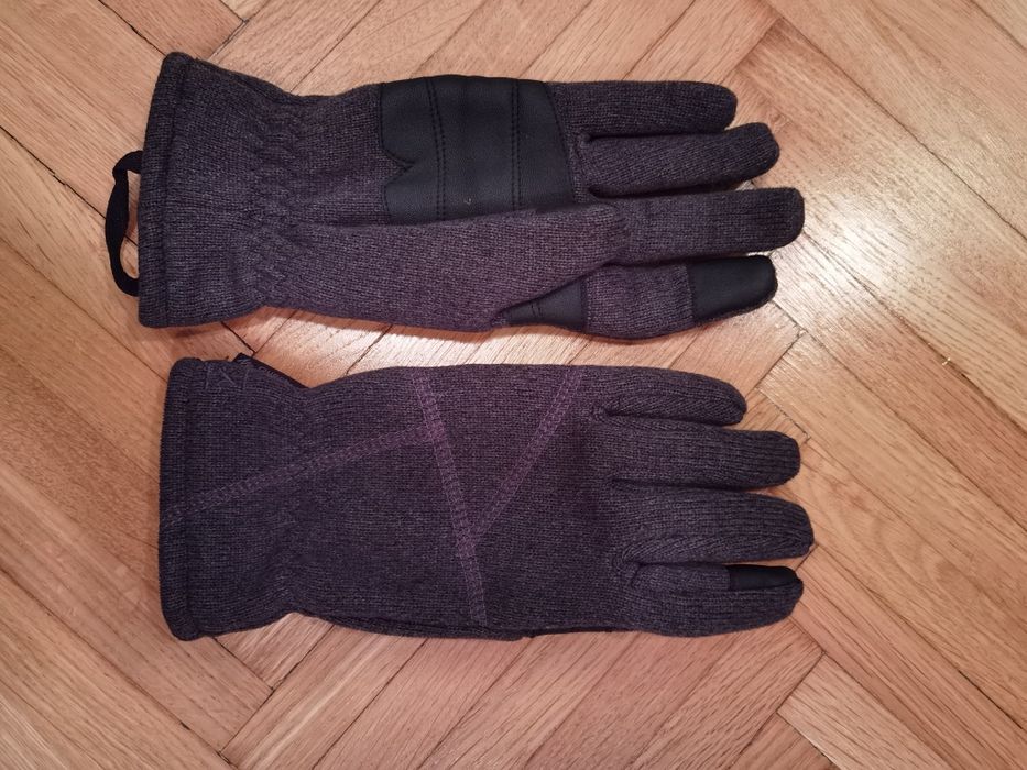 Manusi iarna groase, combinatie tricotate cu polar interior, marime 8