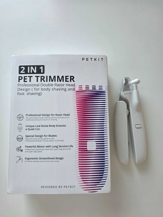 Masina de tuns catei si pisici PETKIT TRIMMER 2IN1 + unghiera PETKIT
