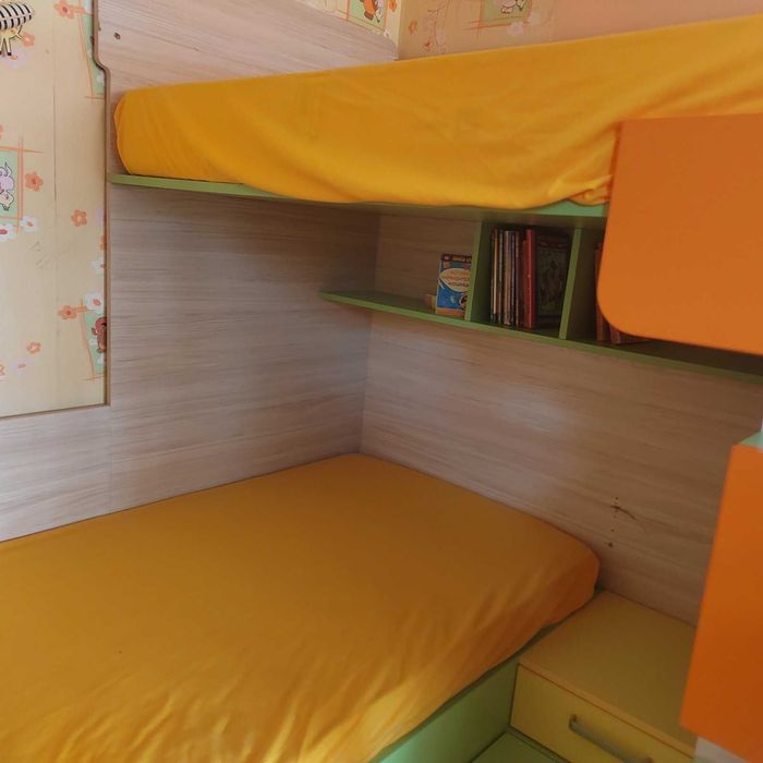 Компактна поръчкова луксозна детска стая с 2 легла - УНИКАТ!