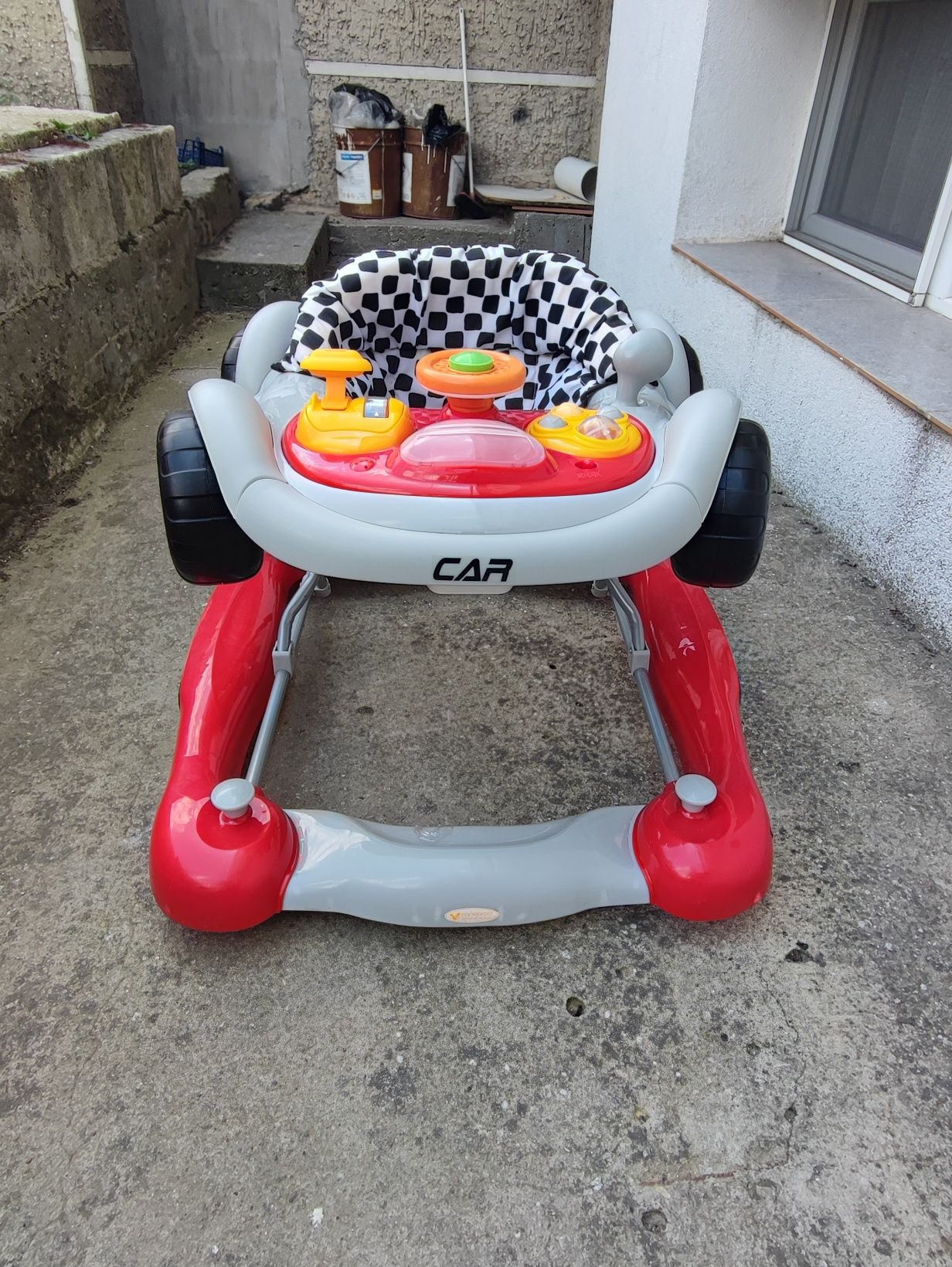 Cangaroo Детска музикална проходилка люлка Car червена