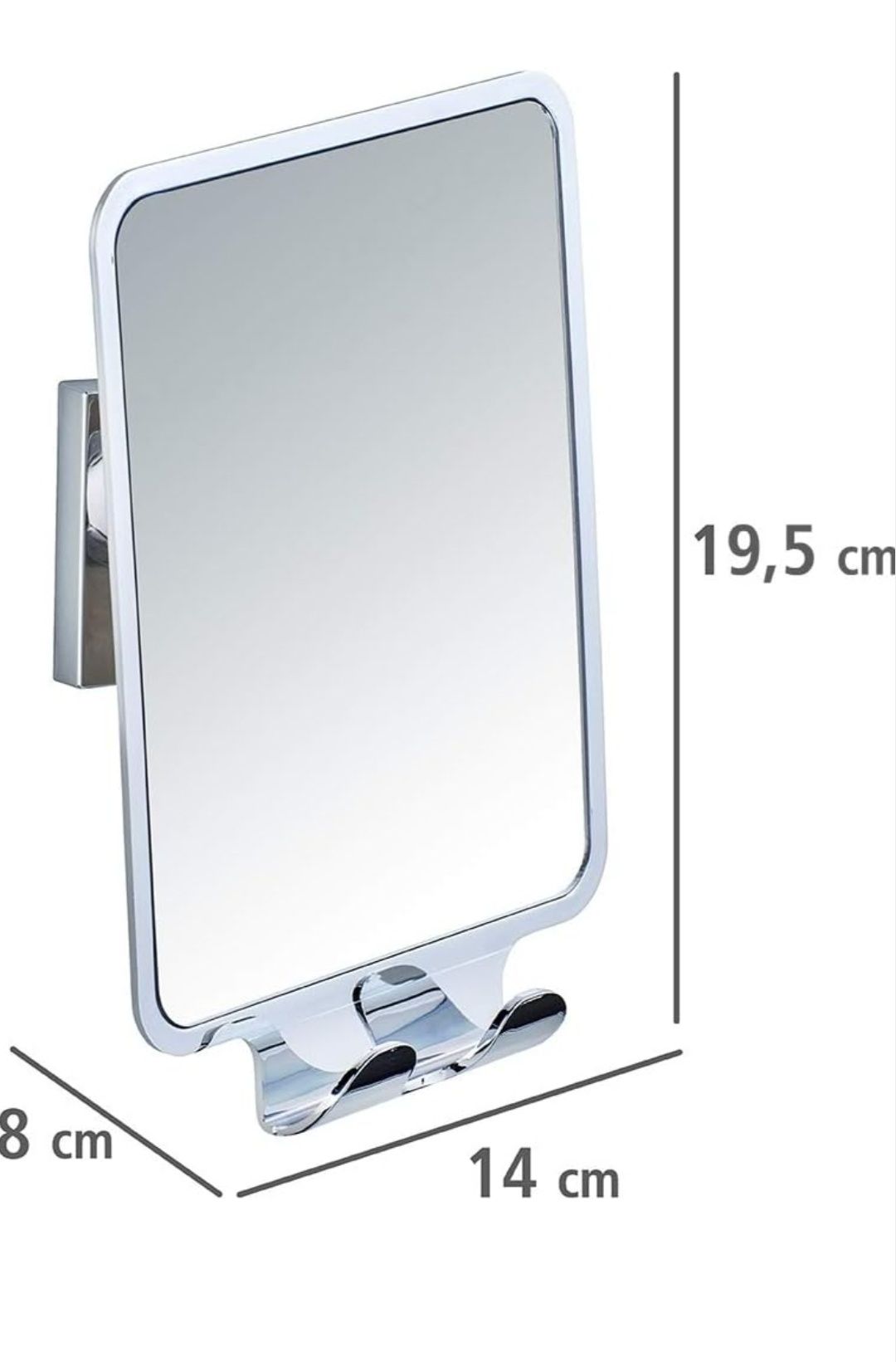 Oglindă anti-aburire WENKO Vacuum-Loc® Quadro, oglindă cosmetică pentr