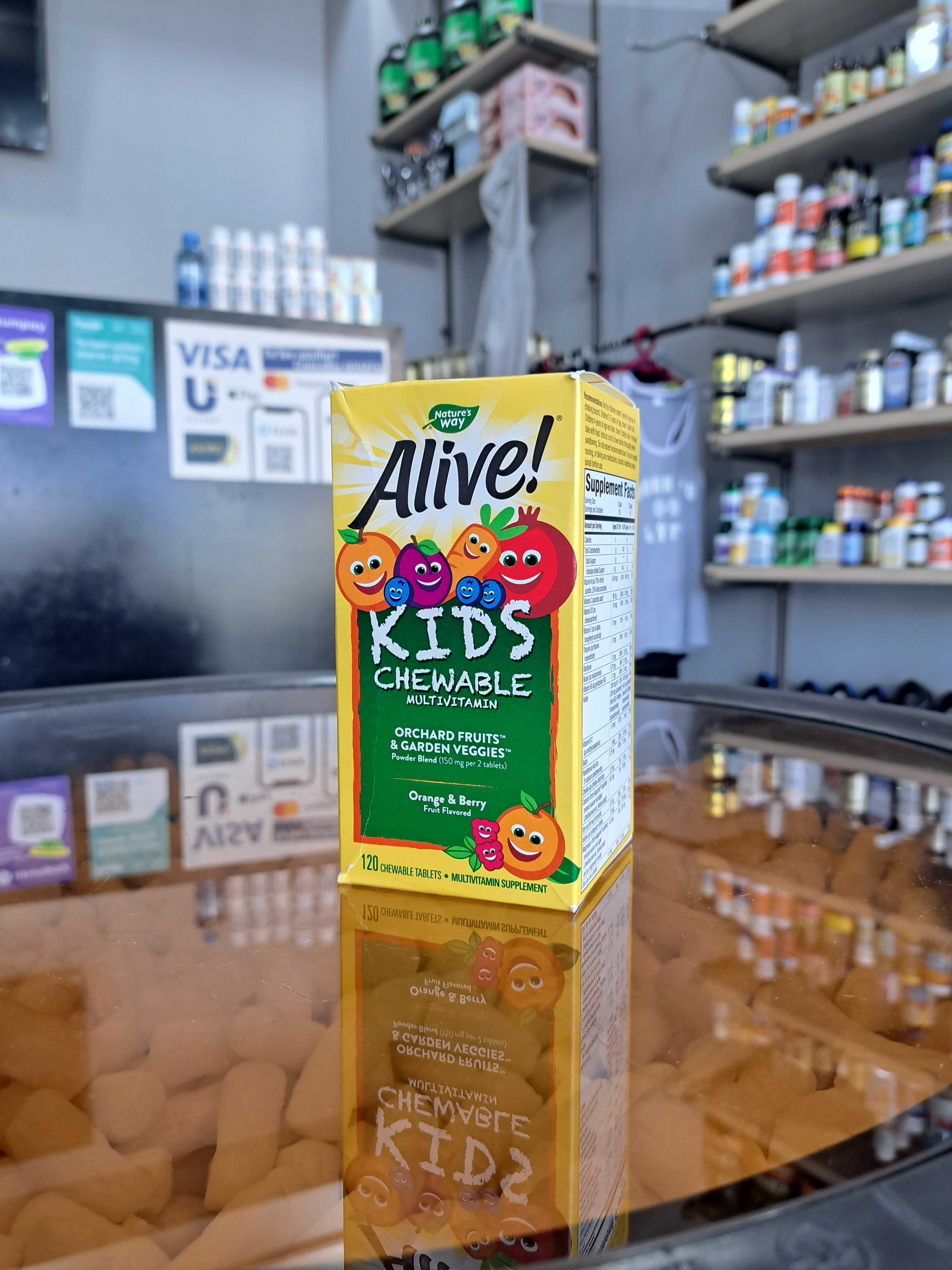 Alive Kids, Мультивитаминов для детей, со вкусом Апельсина и Ягод