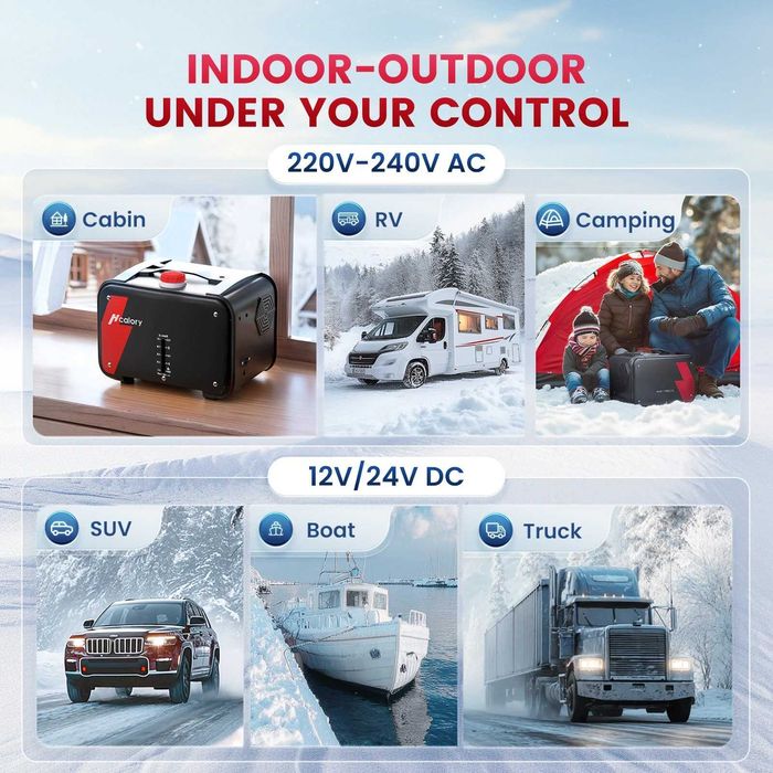 HCALORY HBH1S Diesel Heater 12V - 8KW cu+alim. 12V-N O U !!!