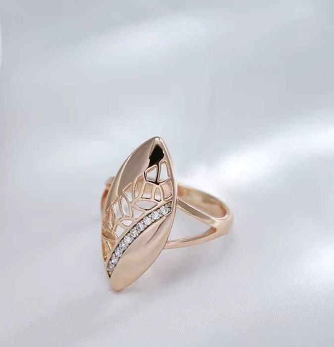 GR5, inel placat aur 14k,model deosebit, zirconiu alb, nou si marcat