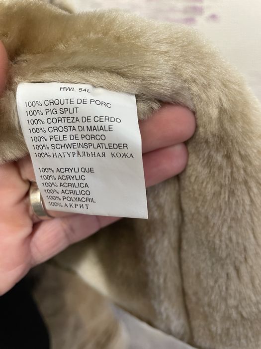 Geaca de piele intoarsa cu blana Naf Naf L/M