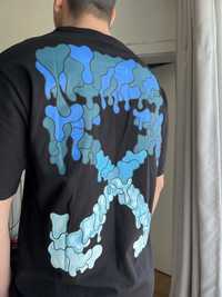 Tricou Off White Spray Marker Black Blue