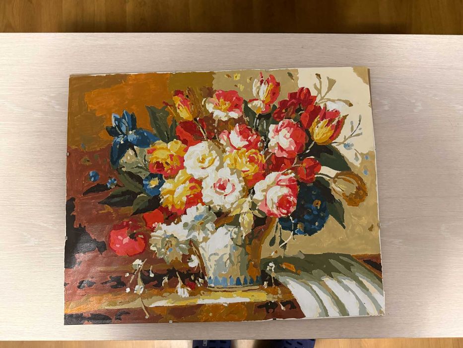 Tablou pictura pe numere (vaza cu flori)