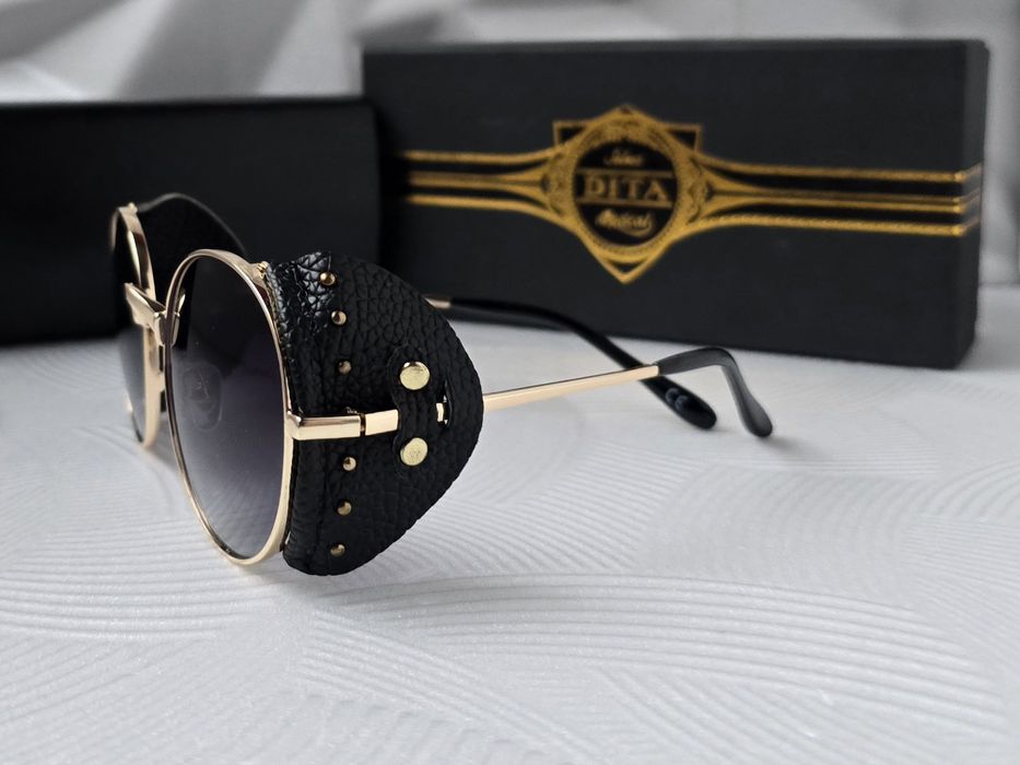 Мъжки слънчеви очила с кожа кръгли dita 3 цвята