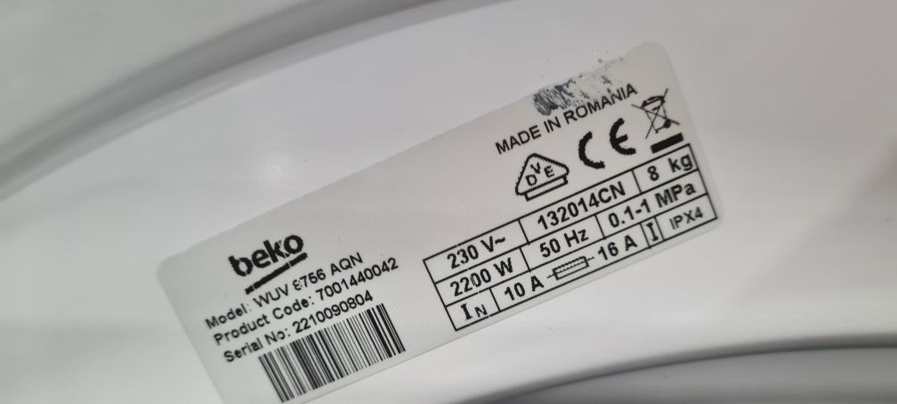 Пералня Beko WUV 8756 AQN ProSmart 8кг/1400обр Bluetooth