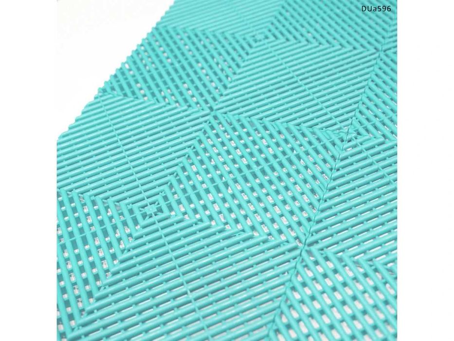 Pardoseală modulară din PVC pentru garaj-atelier – albastru turcoaz