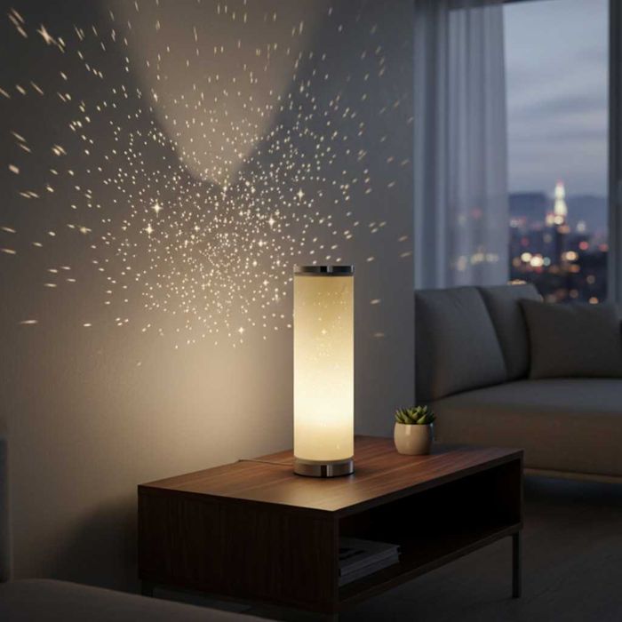 LED настолна лампа със „звезден ефект“ – топла светлина