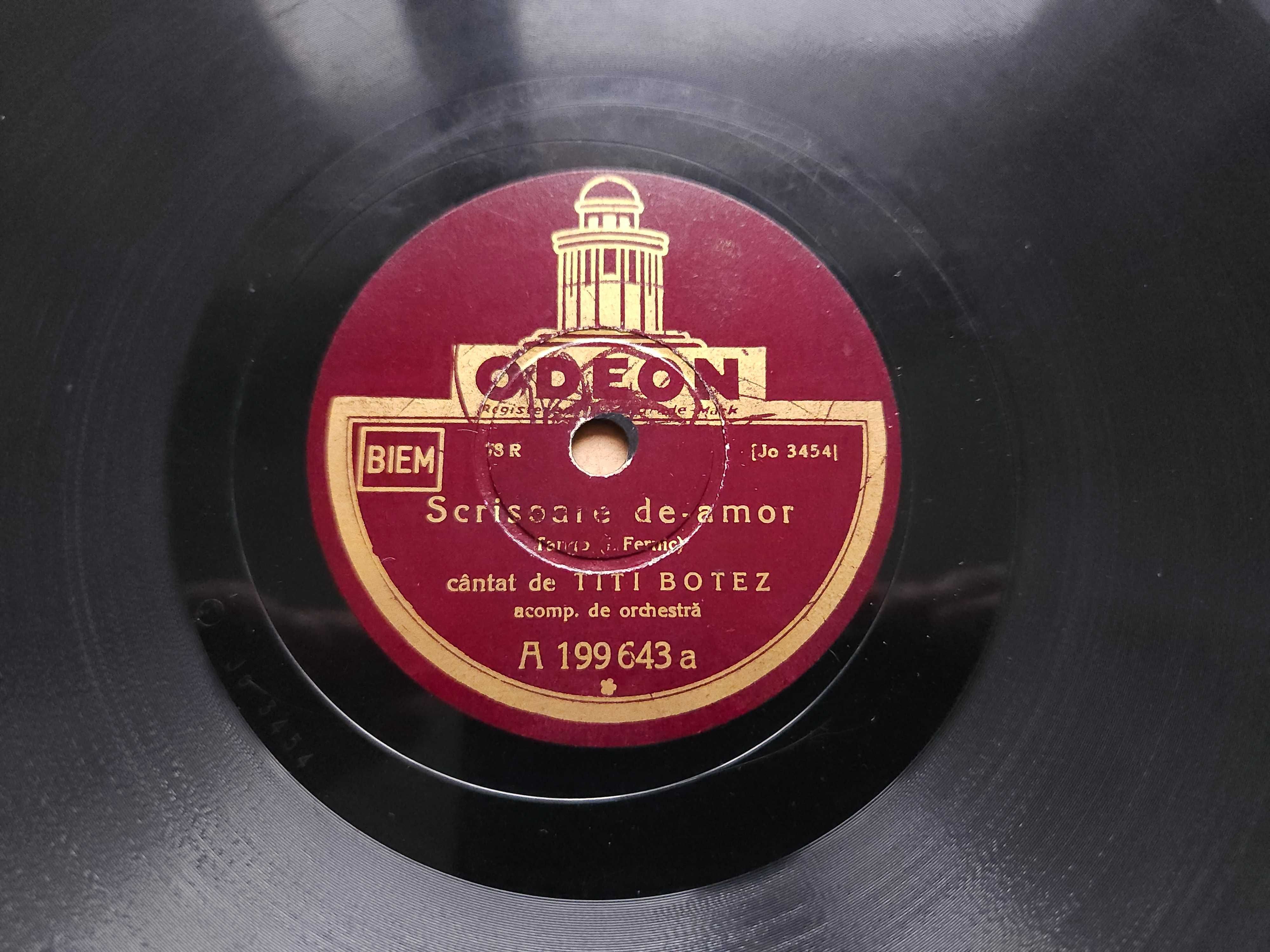 Discuri patefon gramofon Titi Botez Odeon lot 1