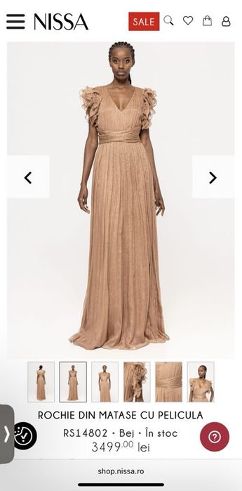 Rochie Nissa din matase, marime 38, noua