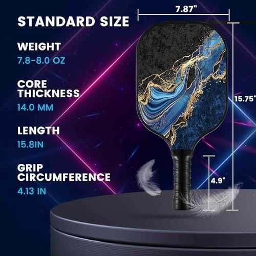 Нова Карбонова хилка за Pickleball с омекотен захват и стилен дизайн