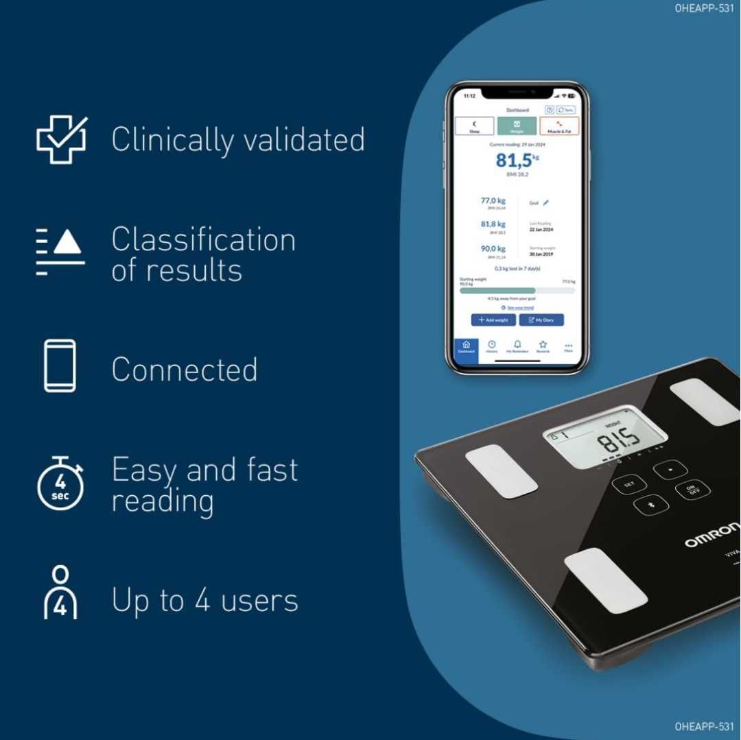 OMRON VIVA интелигентна везна монитор за пълен индекс телесна маса