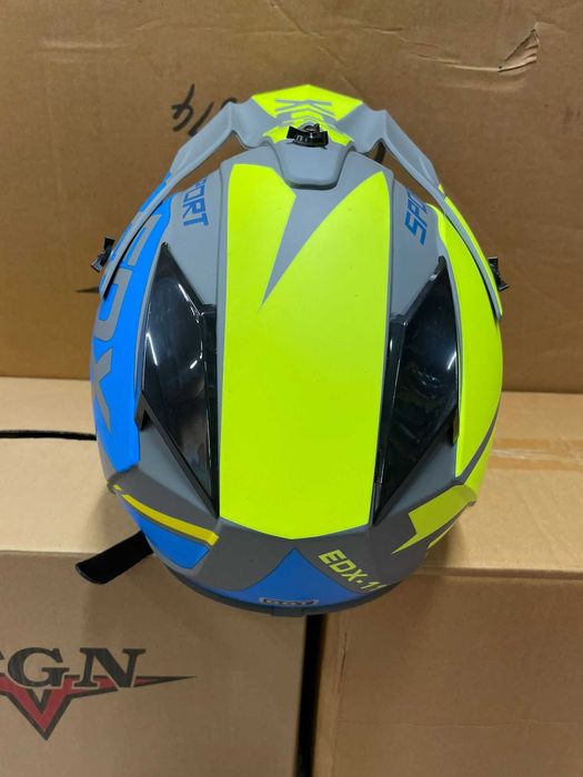 Casca Moto Enduro Cross ATV S M L XL BLUE Cagula Cadou