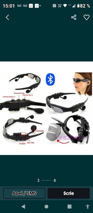 Ochelarii de soare cu căști bluetooth stereo cu funcție de MP3 playe