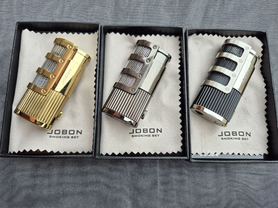 Луксозна запалка за пури JOBON с подарък резачка,три цвята