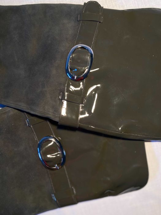 Ghete Prialpas Gomma din piele intoarsa si lac, NEPURTATE, marimea 40