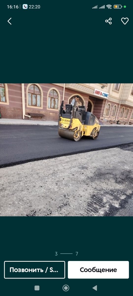 Asfalt xizmatlari bizda arzon va ishochli narxlrda qibiramiz