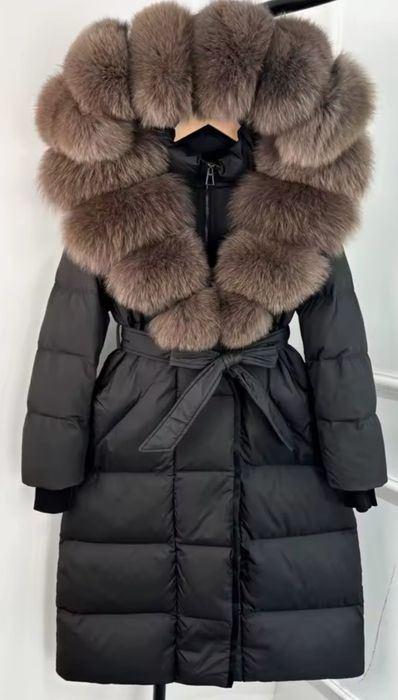 Geaca cu guler natural de vulpe