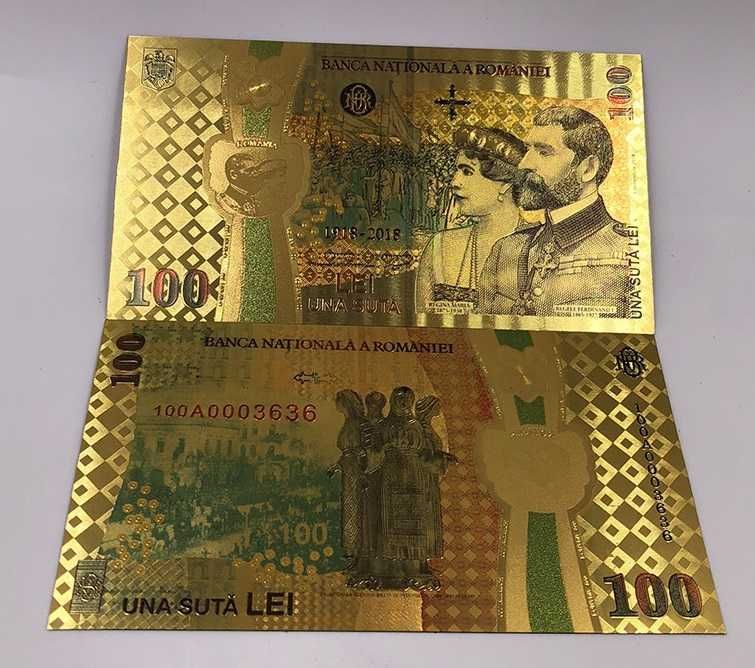 Bancnota de 100 de lei cu regele Ferdinand și regina Maria