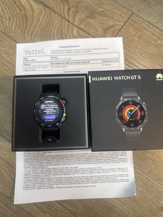 Huawei watch gt5 46mm black Rubber Гаранция!