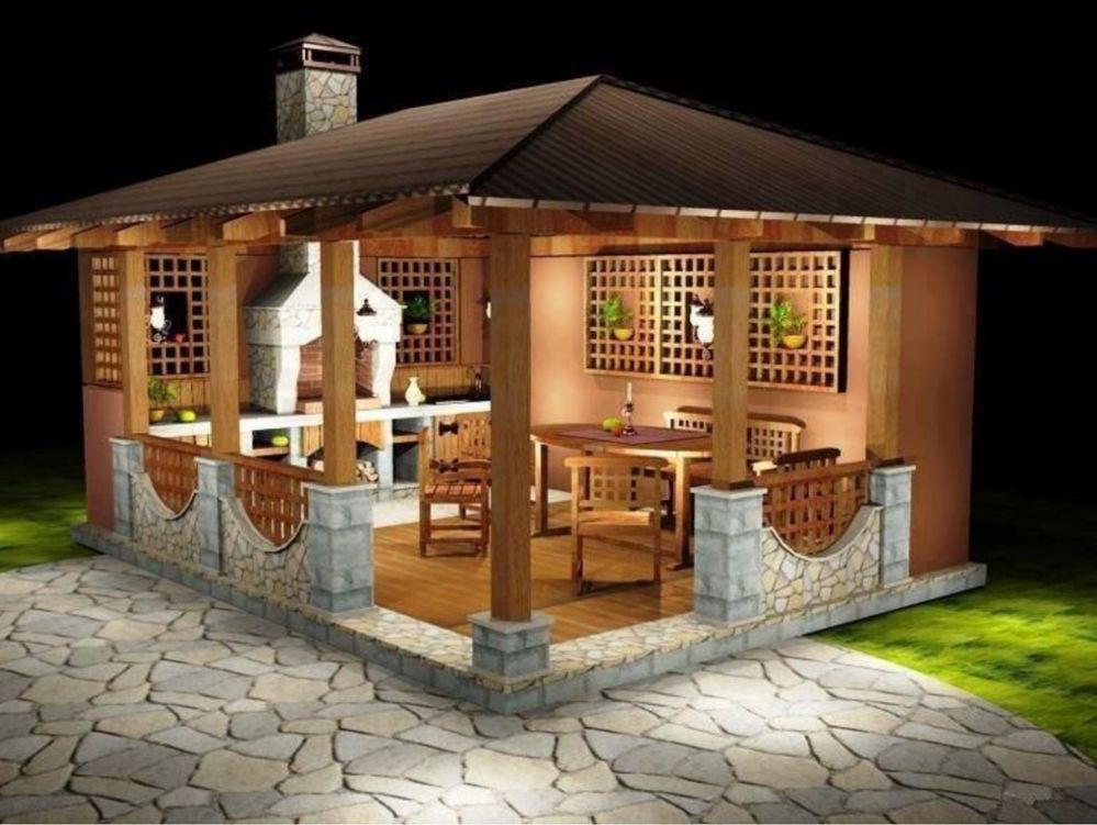Mobilier rustic de gradină terase foișoare si pergole la comandă