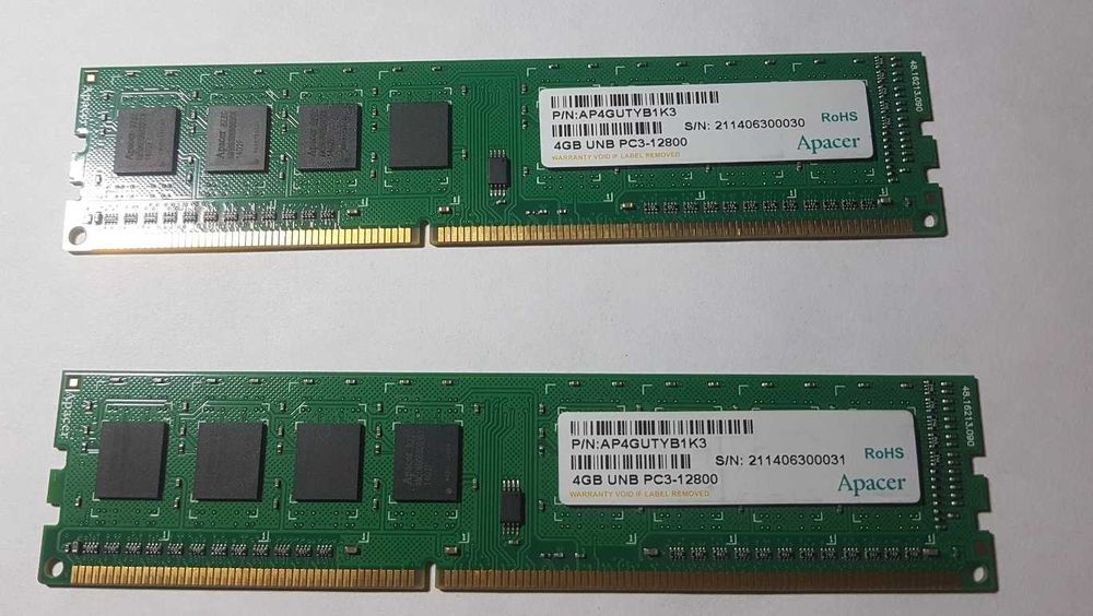 RAM Apacer 4GB PC3 12800 за десктоп компютър, налични 2 бр.