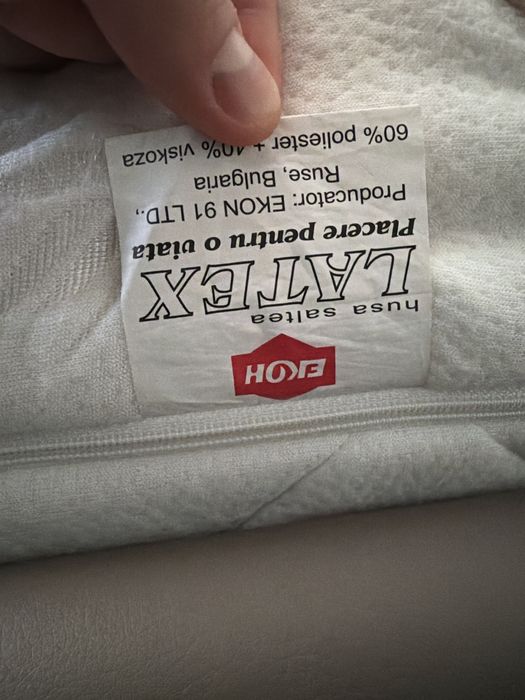 Pat tapitat si saltea ortopedica 100% latex 140x200cm