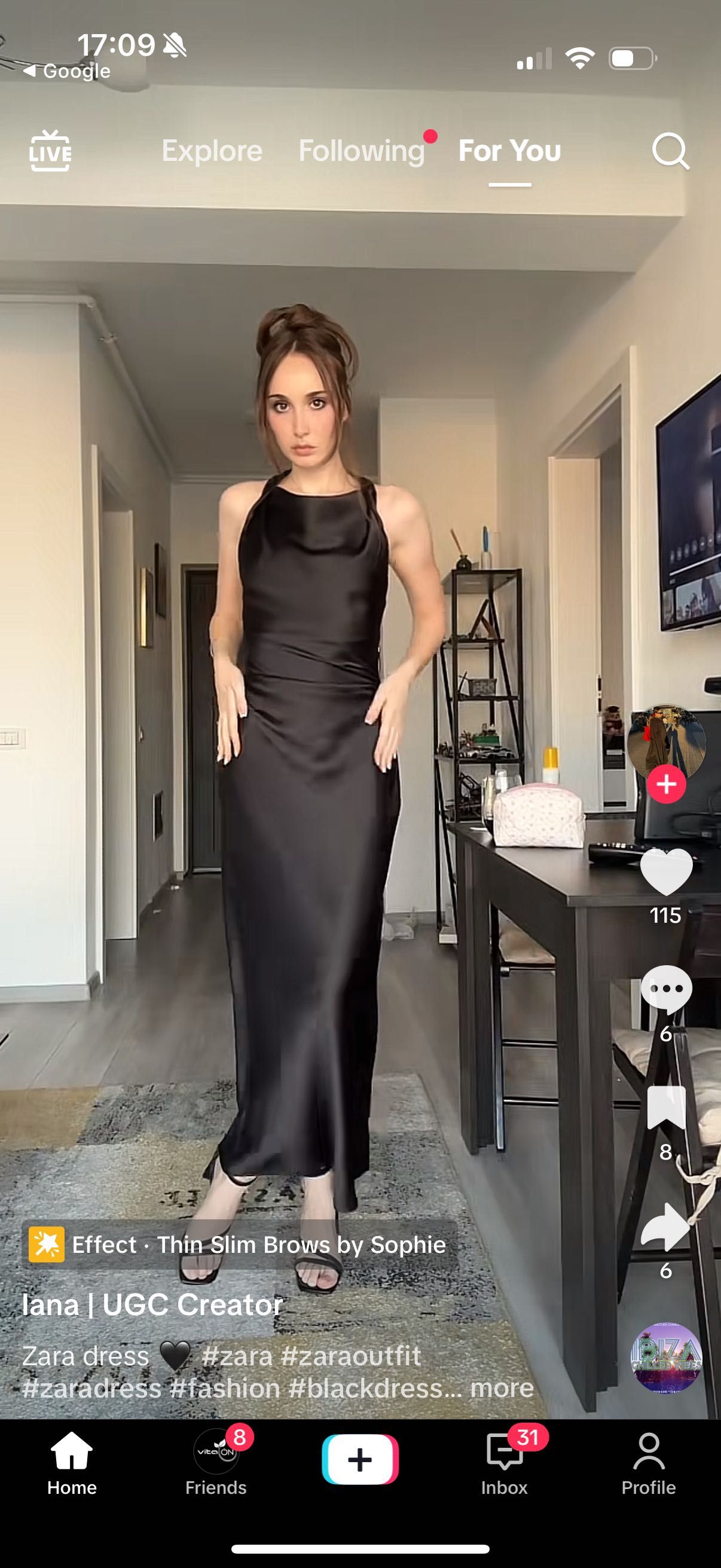 Дамска сатенена рокля Zara, размер 36