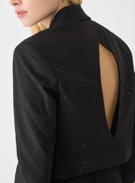 Blazer scurt cu detalii stralucitoare Stradivarius S